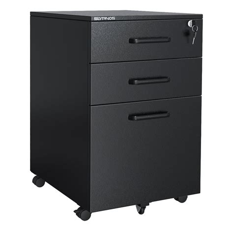 rolling three drawer file cabinet